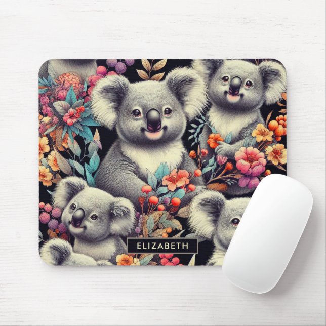 Mousepad Vintage Cute Koala Pintura (Com mouse)
