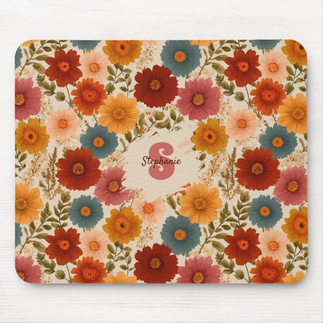 Mousepad Vintage Daisy Floral Patterno (Frente)