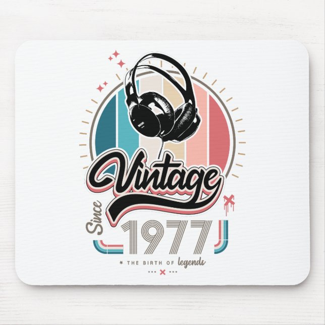 Mousepad Vintage desde fones de ouvido de 1977 (Frente)