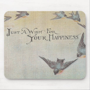 Mousepad Vintage Deseja Pássaros Felizes