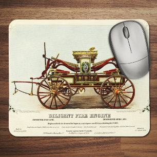 Mousepad Vintage Diligent Fire Engine, 1852, Restaurado