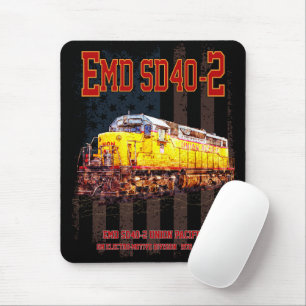 Mousepad Vintage EMD SD40-2 Locomotiva diesel Bandeira amer