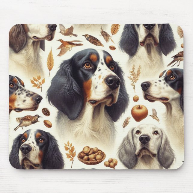 Mousepad Vintage English Setter Seamless (Frente)