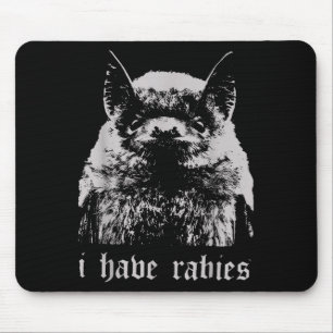 Mousepad Vintage Eu Tenho Raiva Morcego Frases Engraçadas d