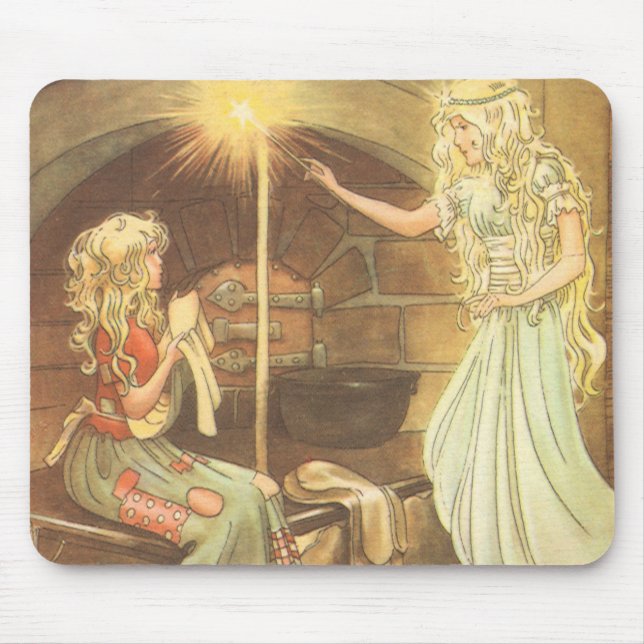 Mousepad Vintage Fairy Tale, Cinderella e Fairy Godmães (Frente)