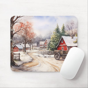Mousepad Vintage Farmyard No Inverno