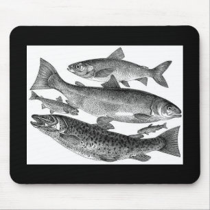 Mousepad Vintage Fish Impressão