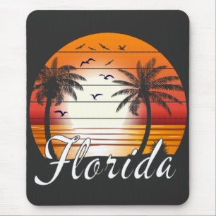 Mousepad Vintage Florida USA Palm Trees Summer Beach