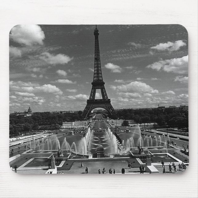 Mousepad Vintage França Paris Fontain Tower Eiffel (Frente)