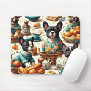 Mousepad Vintage French Bulldog Seamless