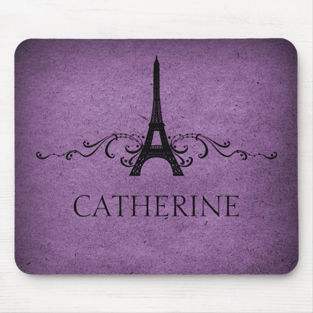 Mousepad Vintage French Flourish Mousepad, Roxo (Frente)