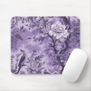 Mousepad Vintage French Purple Toile Fleurie