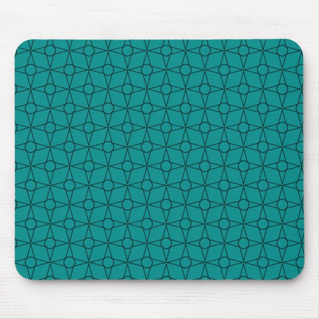Mousepad Vintage Funk Geométrico Mousepad, Bright Teal (Frente)
