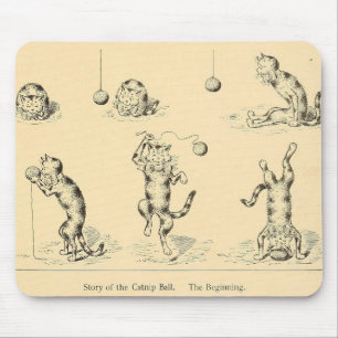 Mousepad Vintage Funny Catnip Cat