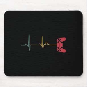 Mousepad Vintage Gamer Heartbeat Para Jogadores De Vídeo Co