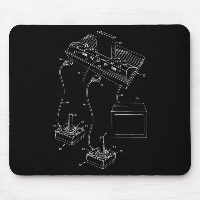 Mousepad Vintage Gaming Diagrama - Video Game Joystick Cont (Frente)