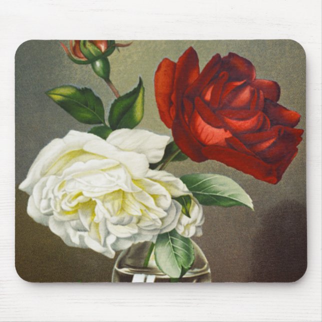 Mousepad Vintage Garden Rosas em Vidro (Frente)