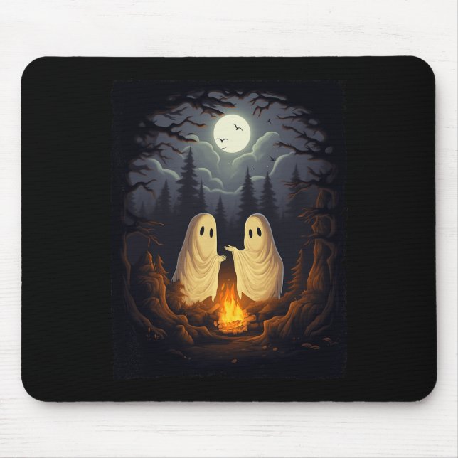 Mousepad Vintage Ghost Camping Campfire Gotheen Me (Frente)