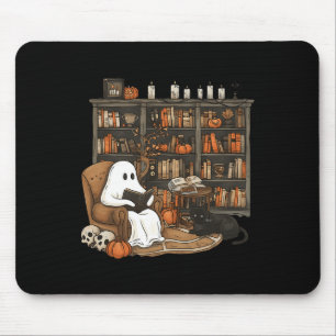 Mousepad Vintage Ghost Lading Book Lovers Library Hallowee