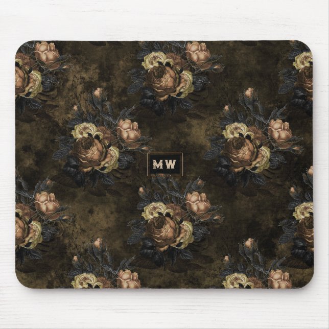 Mousepad Vintage Gothic Floral (Frente)