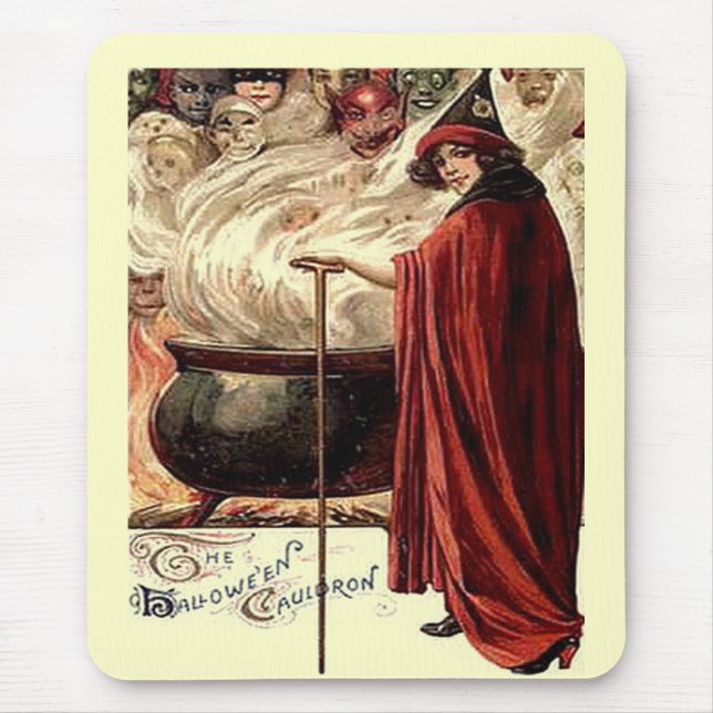 Mousepad Vintage Halloween Cauldron Magic (Frente)