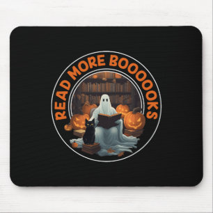 Mousepad Vintage Halloween Ghost Leia Mais Livros Black Cat