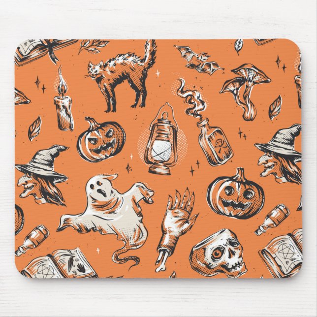 Mousepad Vintage Halloween Pattern (Frente)