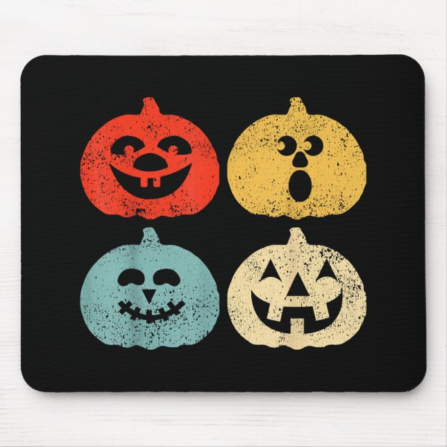 Mousepad Vintage Halloween Pumpkin Funny Retro Gift (Frente)