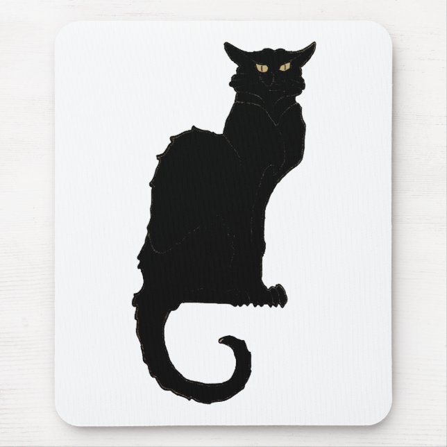 Mousepad Vintage Halloween, Spooky Art Nouveau Black Cat (Frente)