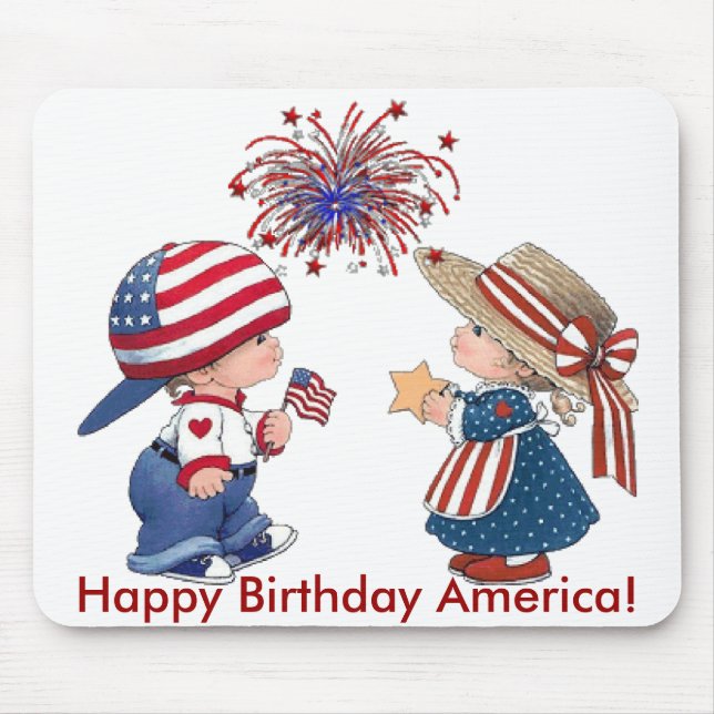 Mousepad Vintage Happy Birthday America (Frente)