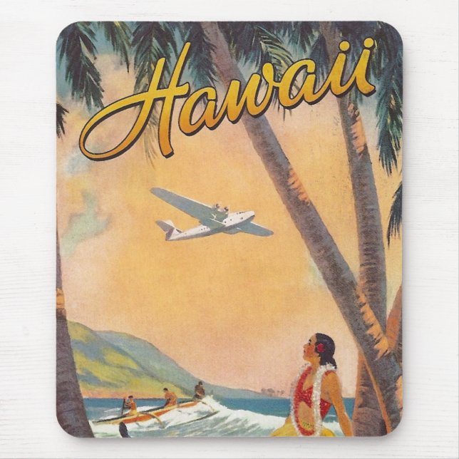 Mousepad Vintage Hawaii Viagem (Frente)