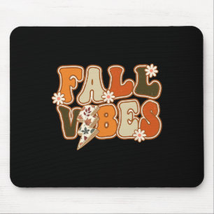 Mousepad Vintage Hello Fall Floral Groovy Fall Vibes Autumn