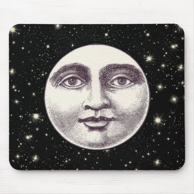 Mousepad Vintage homem na lua de cheio (Frente)
