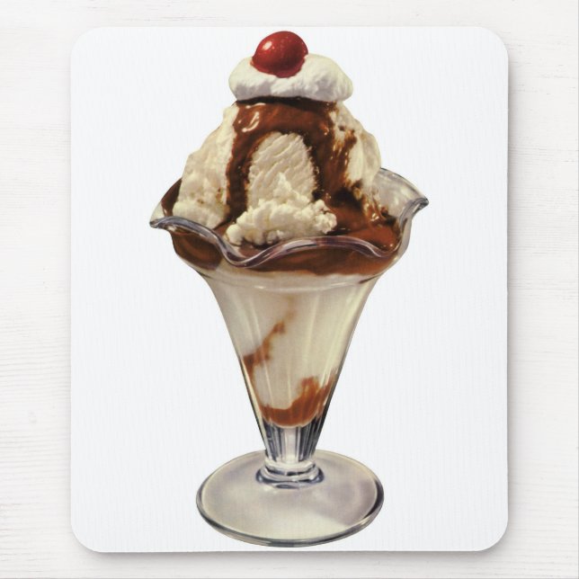 Mousepad Vintage Hot Fudge Sorvete Sundae Desserts (Frente)