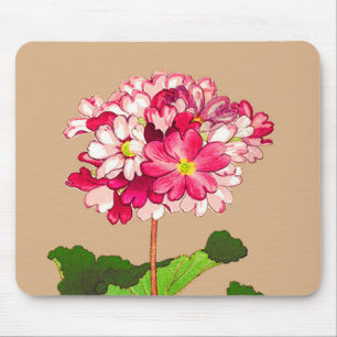 Mousepad Vintage Hydrangea japonesa. Rosa e Verde