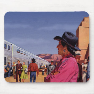 Mousepad Vintage índio nativo americano numa estação de tre