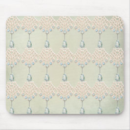 Mousepad Vintage invernal lace teal rhinestones vitorioso