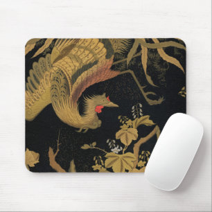 Mousepad Vintage Japonês Phoenix Gold Black Bird