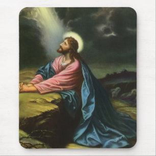 Mousepad Vintage Jesus Cristo Rezando, Jardim de Gethsemane