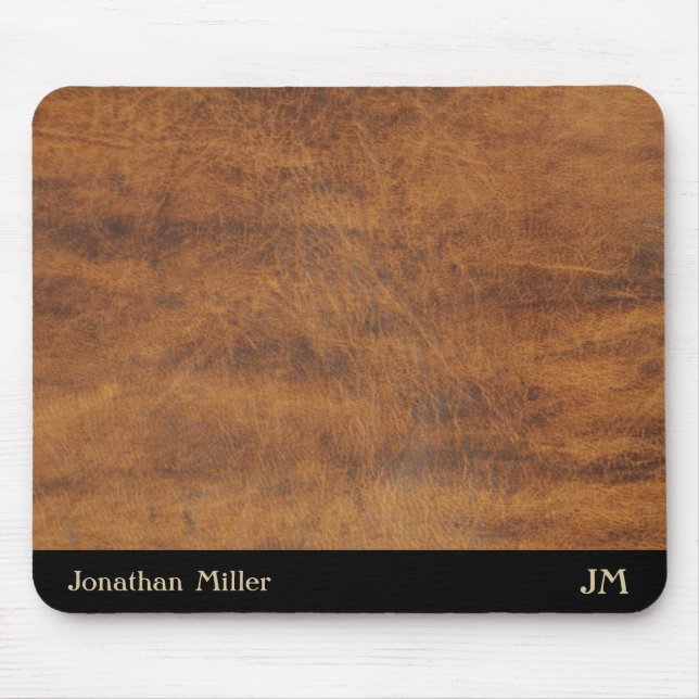 Mousepad Vintage Leather Personated Name (Frente)