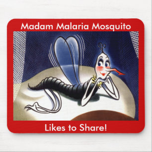 Mousepad Vintage Madam Malaria Mosquito
