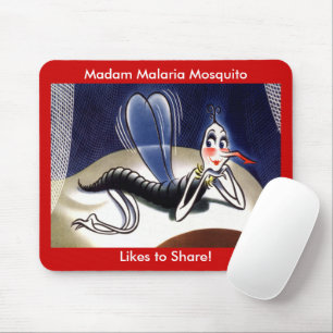 Mousepad Vintage Madam Malaria Mosquito