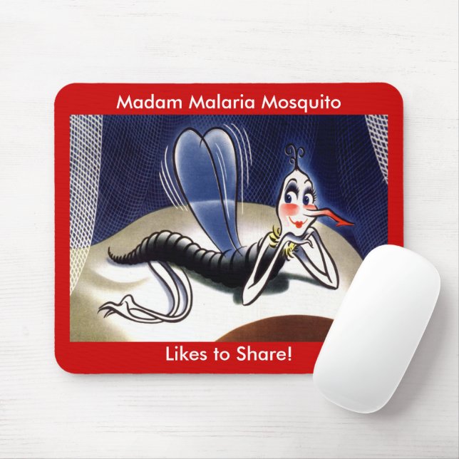 Mousepad Vintage Madam Malaria Mosquito (Com mouse)