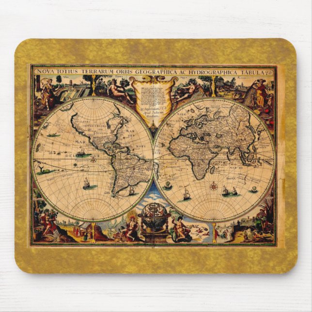 Mousepad Vintage Map Nova totius terrarum 1625 (Frente)