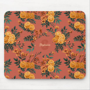 Mousepad Vintage Marigold Calendula Floral