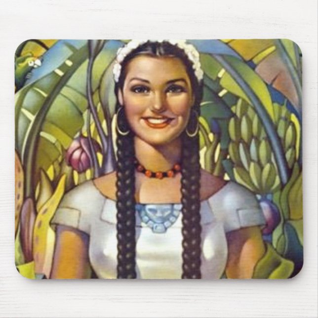Mousepad Vintage, México, Viagem de Turismo Anúncio (Frente)