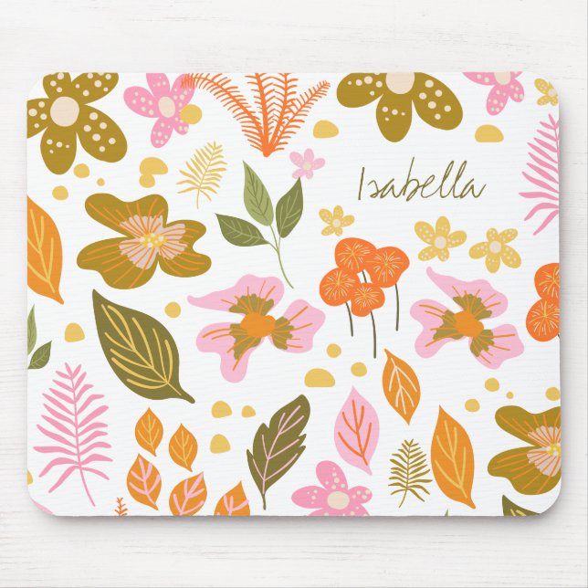 Mousepad Vintage Modern Botanical Primavera Floral Personal (Frente)