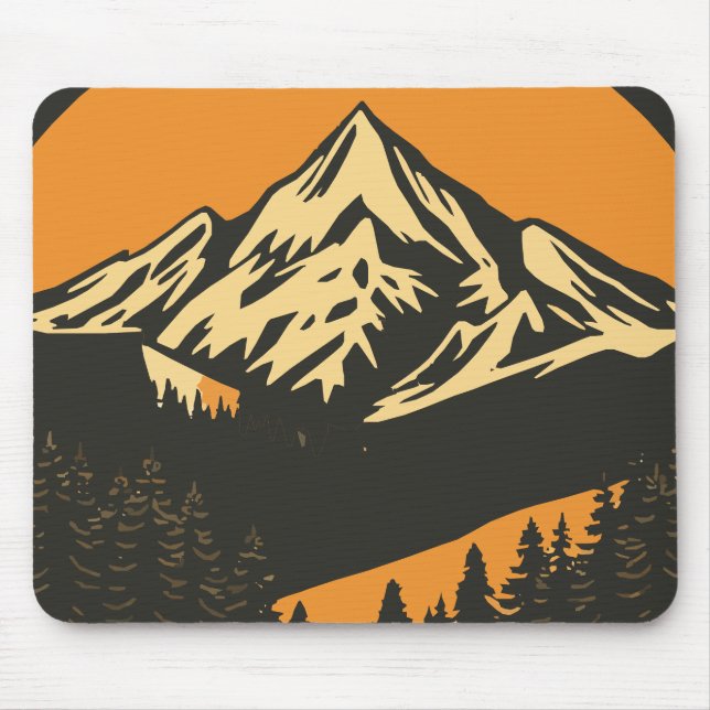Mousepad Vintage Mountain Sunset (Frente)