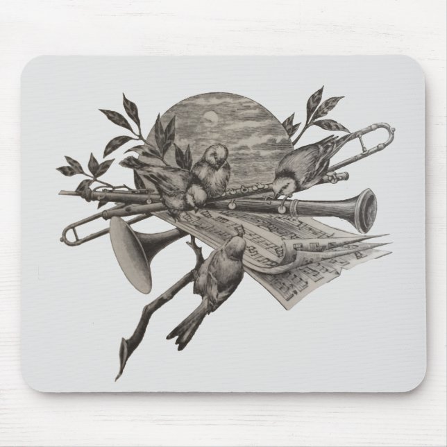Mousepad Vintage Music Lover Instrumentos de Banda Musical (Frente)