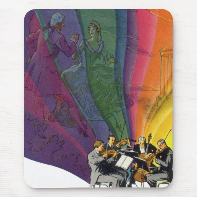 Mousepad Vintage Music Rainbow, Casal vitoriano dançando (Frente)